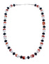 Southwest Onyx Sterling Silver Oyster Shell Bead Necklace JX121468